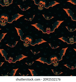 PERFECT PATTERN OF VAMPIRE SKULLS, VAMPIRE TEETH AND VAMPIRE EYE