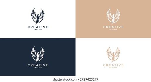 Plantilla perfecta del logotipo del Vector del pájaro de Phoenix