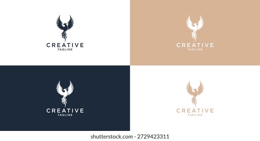 Plantilla perfecta del logotipo del Vector del pájaro de Phoenix