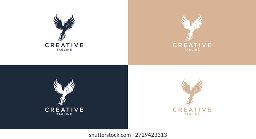 Plantilla perfecta del logotipo del Vector del pájaro de Phoenix