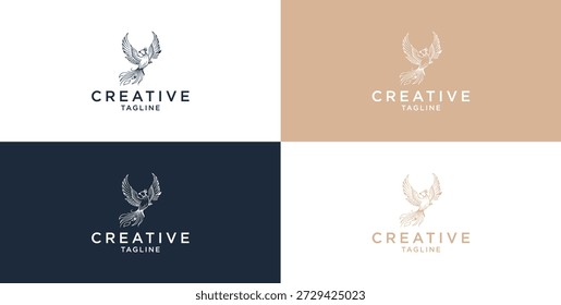 Plantilla perfecta del logotipo del Vector del pájaro de Phoenix
