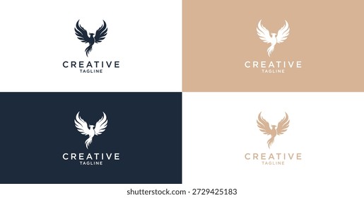 Plantilla perfecta del logotipo del Vector del pájaro de Phoenix