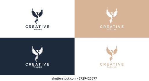 Plantilla perfecta del logotipo del Vector del pájaro de Phoenix