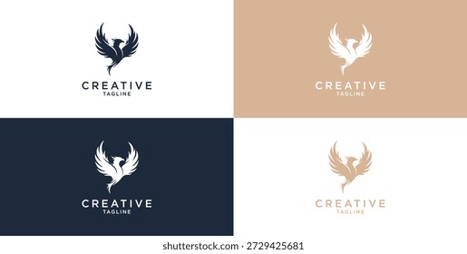 Plantilla perfecta del logotipo del Vector del pájaro de Phoenix