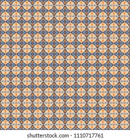 Perfect for printing on fabric or paper. Seamless pattern tile. Vintage vector decorative elements in gray, blue and beige tones. Islam, Arabic, Indian, ottoman motifs.