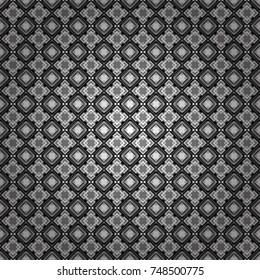 Perfect for printing on fabric or paper. Islam, Arabic, Indian, ottoman motifs. Vintage vector decorative elements in white, gray and black tones. Seamless pattern tile.