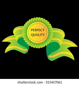 perfect quality button light green on black background