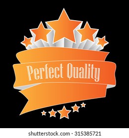 perfect quality button orange on black background