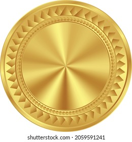 Perfect of realistic gold coin isolated on white background