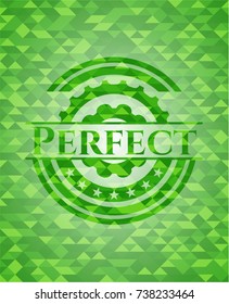 Perfect realistic green mosaic emblem