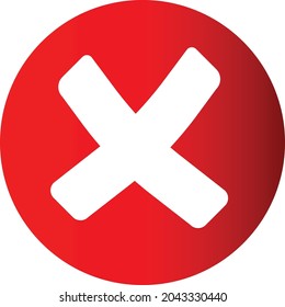 perfect red cross icon, red rejection button
