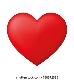 Perfect red heart - stock vector.