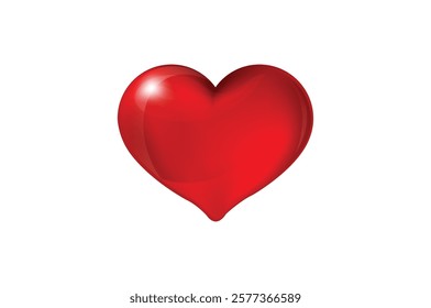 Perfect red heart vector isolated