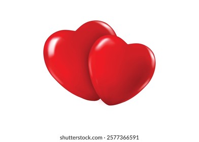 Perfect red heart vector isolated