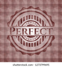 Perfect red seamless emblem with geometric background.