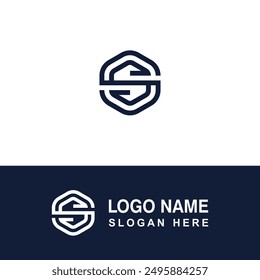 Logo S perfecto con concepto hexagonal.