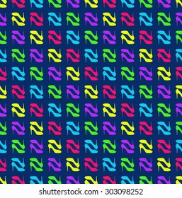 Perfect seamless pattern, a pattern of shoes of different colors on a blue background