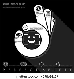 Perfect selfie. Camera infographic, vector