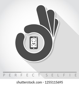 Perfect selfie. Symbol, vector