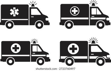 Conjunto perfecto de iconos de ambulancia