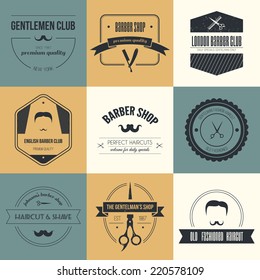 Perfect set of barber and haircut logos. Men's haircuts logo collection made in vector. Badges, labels and design elements.