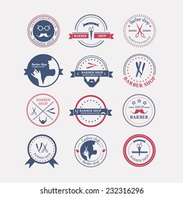 Perfect set of barber and haircut logos. Men's and women's haircuts logo collection made in vector. Badges, labels and design elements.
