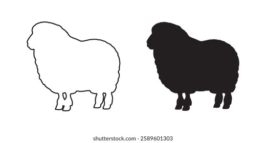 Perfect Sheep Outline - Smooth Sheep Vector for Print
