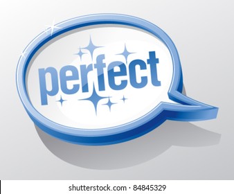 Perfect shiny glass speech bubble.
