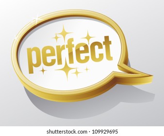 Perfect shiny gold speech bubble.