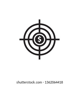 perfect shoot on money icon money target icon 