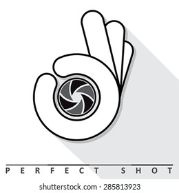 Perfect shot. Symbol, vector