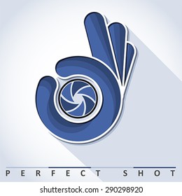 Perfect shot. Symbol, vector
