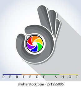 Perfect shot. Symbol, vector