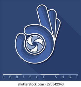 Perfect shot. Symbol, vector