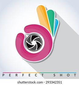 Perfect shot. Symbol, vector