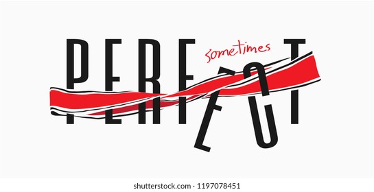 perfect slogan wrapped by red ribbon illustration