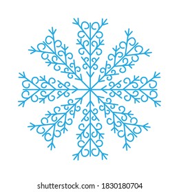
Perfect snowflake isolated on white. Winter decor elements for postcards, wrapping paper, banner, magazine and more. Stock vector illustration for decoration and design