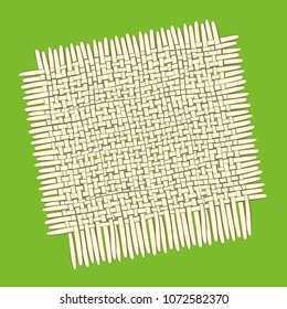 Perfect square bamboo mat for eating background