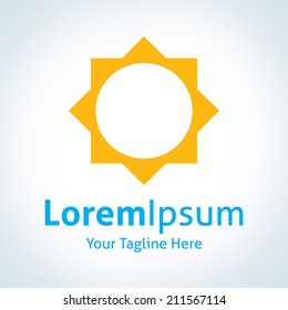 Perfect Sun shape geometry yellow vector logo icon