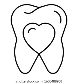Perfect Teeth Concept, Dental Lover Vector Icon design, Tooth and Heart Inside on white background