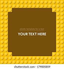 Perfect template for text of closeup plastic construction block.
