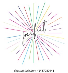 perfect text, color line, illustration, vector art