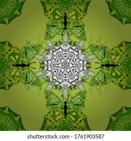 Perfect for textile, wallpapers, web page backgrounds, surface textures. Cute butterfly seamless pattern in white, green and yellow colors. Butterfly floral pattern on tropical theme. Vector design.