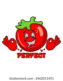 perfect tomato emoji || perfect tomato vector illustration