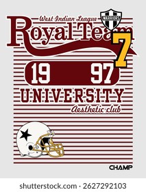  Perfect for t-shirt prints, streetwear fashion, and university-themed apparel. Features dynamic text combinations like 'University', 'Super Brand', 'North Brand', and sports emblems such as helmets, 