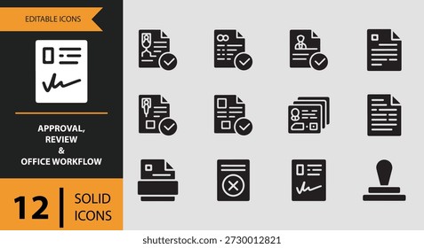 Perfecto para diseñadores de UIUX, desarrolladores, administradores y creadores de contenido, este conjunto de iconos de Revisión de Aprobaciones y Flujo de trabajo de Office mejora los proyectos de diseño de procesos comerciales, las interfaces de oficina y las Aprobaciones de administración, lo que las hace intuitivas, profesionales y confiables