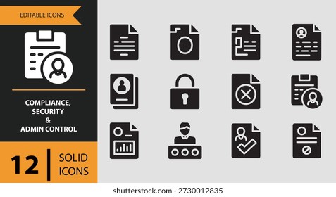 Perfecto para diseñadores de UIUX, desarrolladores, administradores y creadores de contenido, este conjunto de iconos de Compliance Security y Admin Control mejora los proyectos de diseño de flujo de trabajo de Empresa, las interfaces seguras y las plataformas de gestión de conformidad, lo que las hace intuitivas, profesionales y confiables