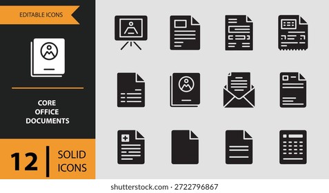 Perfecto para diseñadores UIUX, desarrolladores y creadores de contenido, este conjunto de iconos de documentos de Office básicos refuerza la claridad de la interfaz, Asistencia el manejo estructurado de documentos y ofrece una comunicación visual profesional coherente