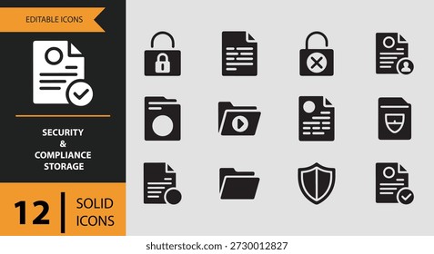Perfect for UIUX designers developers IT professionals and content creators this Security and Compliance Storage icon set enhances enterprise design projects secure file management interfaces and compliance monitoring platforms making them intuitive professional and visually reliable