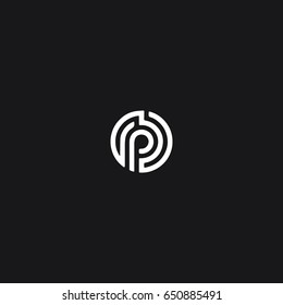 Perfect unique attractive modern stylish rounded black and white P initial based letter icon logo.